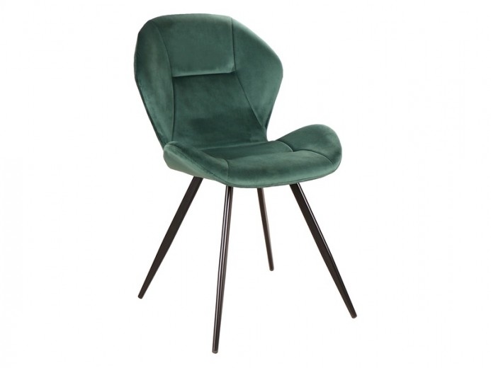 Kárpitozott szék, fém lábakkal, Genos Velvet Sötétzöld / Fekete, Sz51xM41xM85 cm