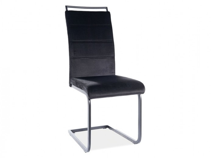 Kárpitozott szék, fém lábakkal, Han-441 Velvet Fekete, Sz41xM42xM102 cm