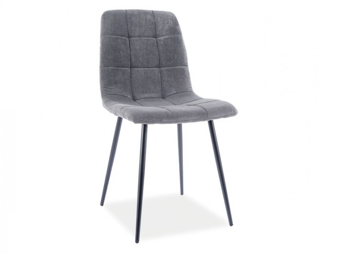 Kárpitozott szék, fém lábakkal, Miley Szürke / Fekete, Sz45xM53xM86 cm