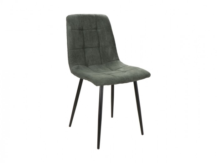 Kárpitozott szék, fém lábakkal, Miley Sötétzöld / Fekete, Sz45xM53xM86 cm