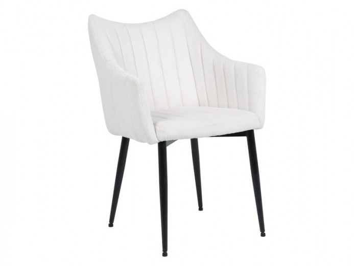 Kárpitozott szék, fém lábakkal, Mantis Krém / Fekete, Sz59xM46xM87 cm