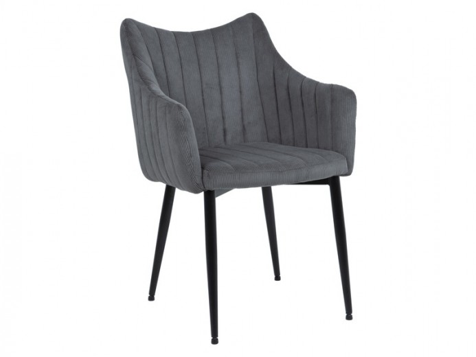 Kárpitozott szék, fém lábakkal, Mantis Szürke / Fekete, Sz59xM46xM87 cm