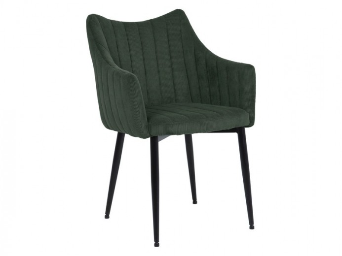 Kárpitozott szék, fém lábakkal, Mantis Sötétzöld / Fekete, Sz59xM46xM87 cm