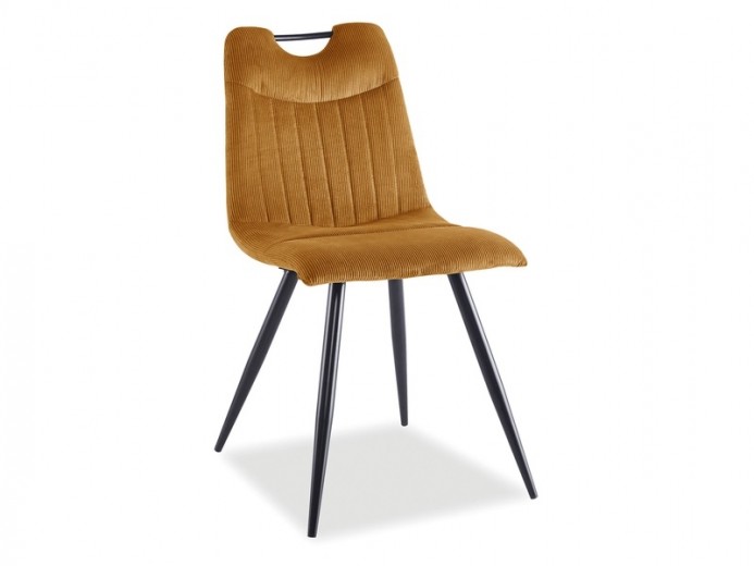Kárpitozott szék, fém lábakkal, Ortega Curry / Fekete, Sz45xM40xM86 cm