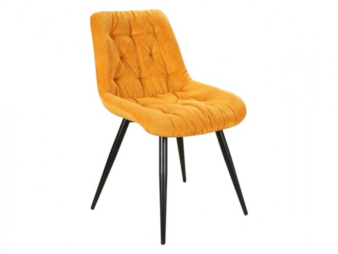 Kárpitozott szék, fém lábakkal, Pasha Curry / Fekete, Sz49xM43xM84 cm