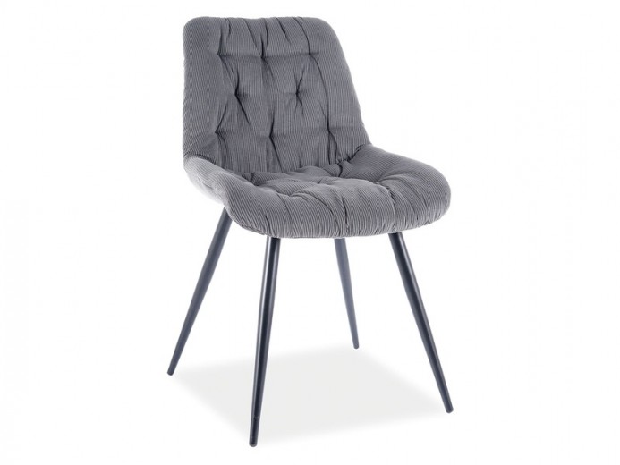 Kárpitozott szék, fém lábakkal, Pasha Szürke / Fekete, Sz49xM43xM84 cm