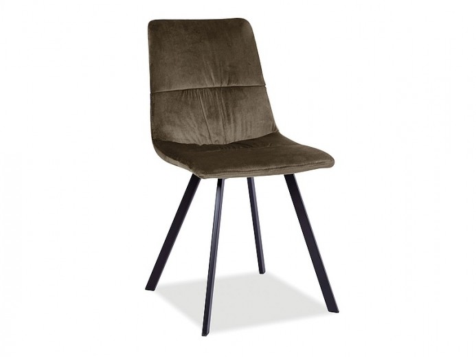 Kárpitozott szék, fém lábakkal, Toledos New Velvet Barna / Fekete, Sz45xM39xM88 cm