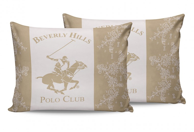 2 Darab Pamut Párnahuzat, Beverly Hills Polo Club BHPC 013 Krém / Fehér, 50 x 70 cm