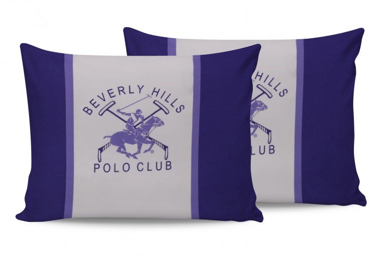 2 Darab Pamut Párnahuzat, Beverly Hills Polo Club BHPC 029 Orgonalila / Fehér, 50 x 70 cm