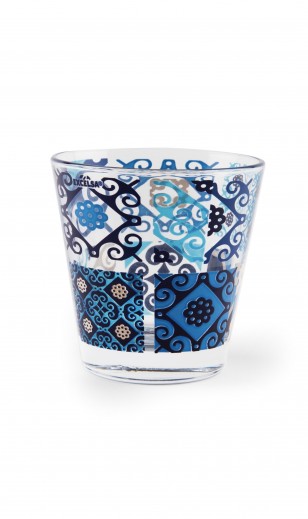 3 darabos vizespohár  készlet, üveg, 250 ml, Ø7,4xH8,2 cm, Maiolica Kék