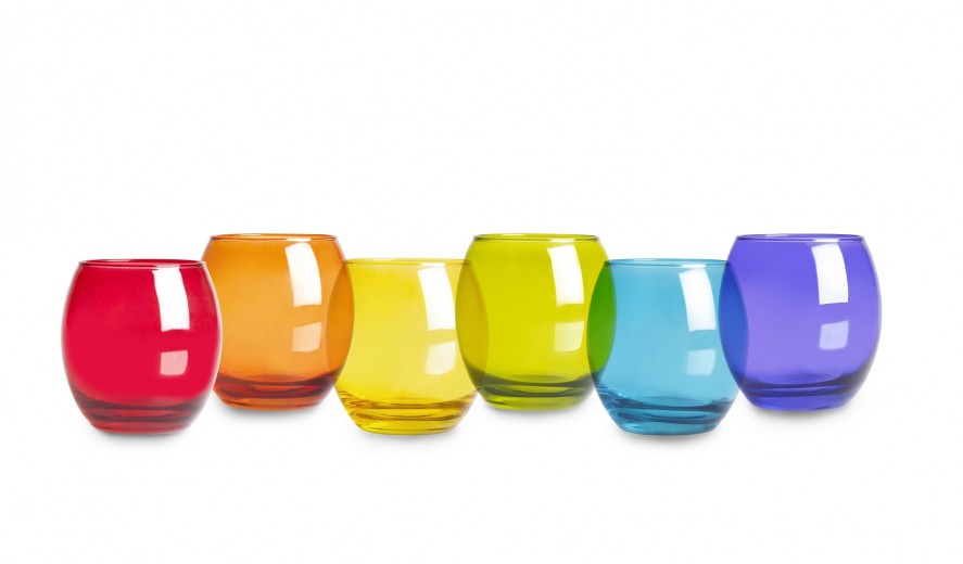 6 darabos üvegpohár készlet, 405 ml, Ø7xH9,5 cm, San Jose Többszínű