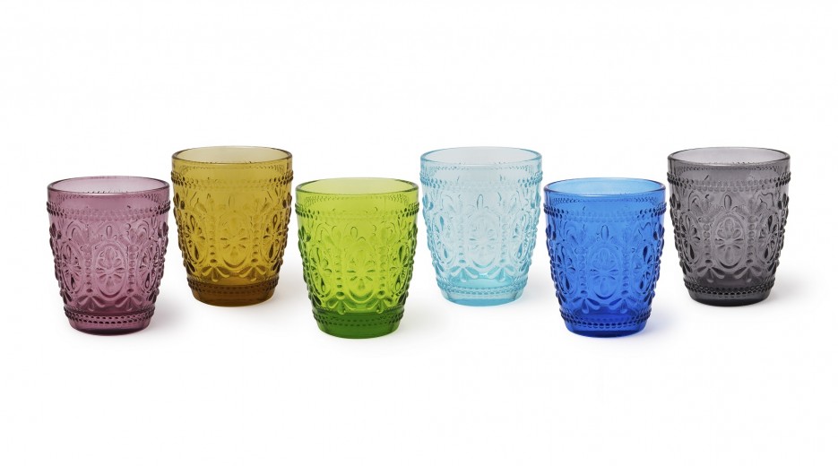 6 darabos vizespohár készlet, üveg, 250 ml, Ø8xH10 cm, Vinci Többszínű