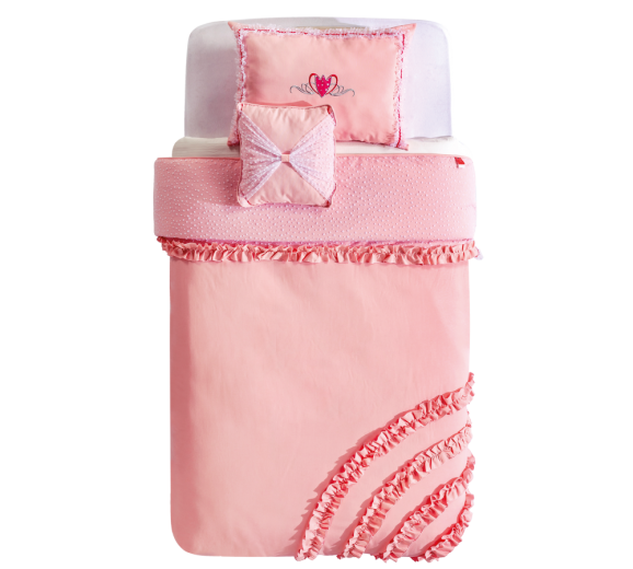 Kétoldalú Ágytakaró 1 Díszpárnával Gyerekeknek Rosa Rózsaszín