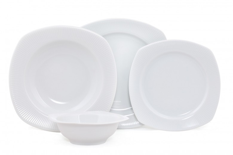 Porcelán Étkészlet, Casual Dinner Fehér, 24 darab