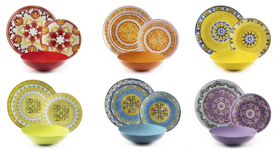 Porcelán és kerámia étkészlet, 18 darab, Etno Chic Dinner Többszínű