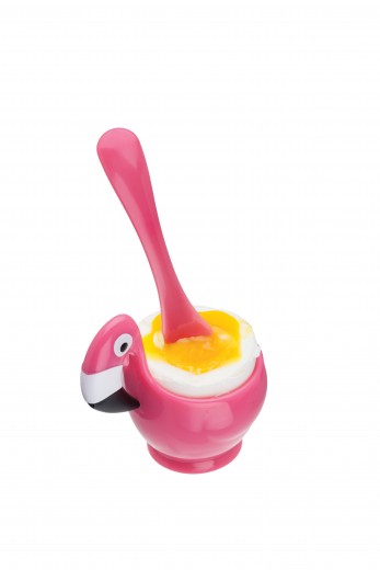 Főtt tojás tartó kanállal, ABS, Ø5,1xH12,7 cm, Joie Flamingo