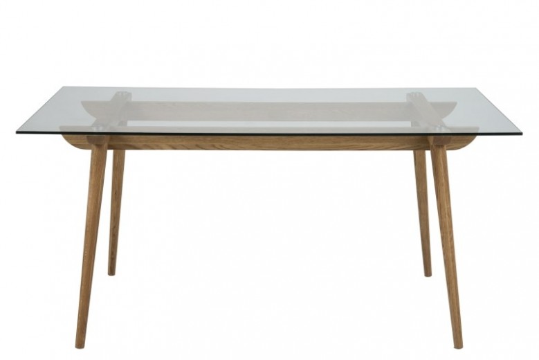 Asztal, Üveg és Fa, Taxi, H160xSz90xM75 cm