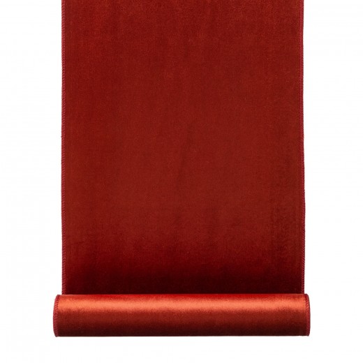 Asztali Futó, Cognac Velvet, Bordeaux, 35 x 180 cm