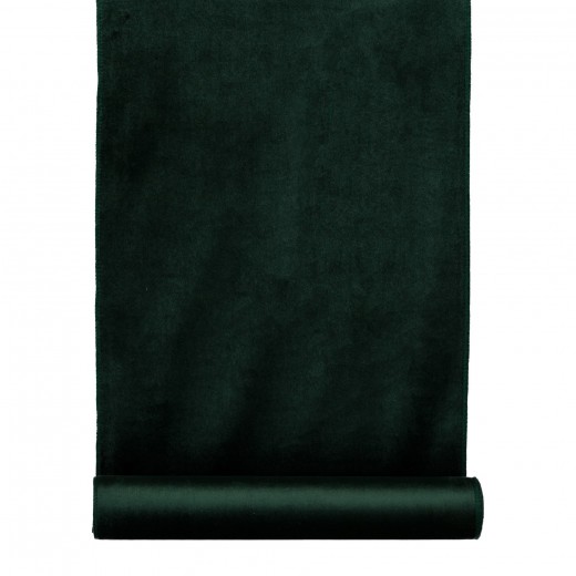 Asztali Futó, Cognac Velvet, Sötétzöld, 35 x 180 cm