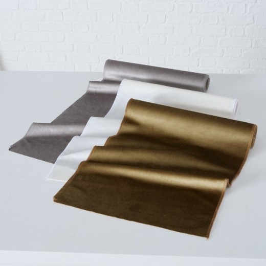 Asztali Futó, Glam Velvet Arany / Ezüst / Fehér, Különböző Darabok, 35 x 200 cm