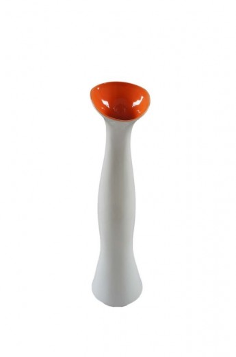 Dekorációs Kerámia Váza, Slim Fehér / Narancssárga, Ø13,8xM54 cm