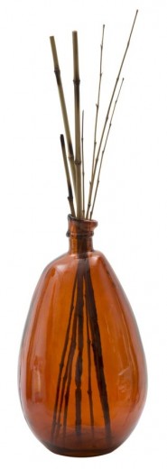 Dekorációs Váza, Újrahasznosított Üvegből, Roto Narancssárga, Ø26xM47 cm